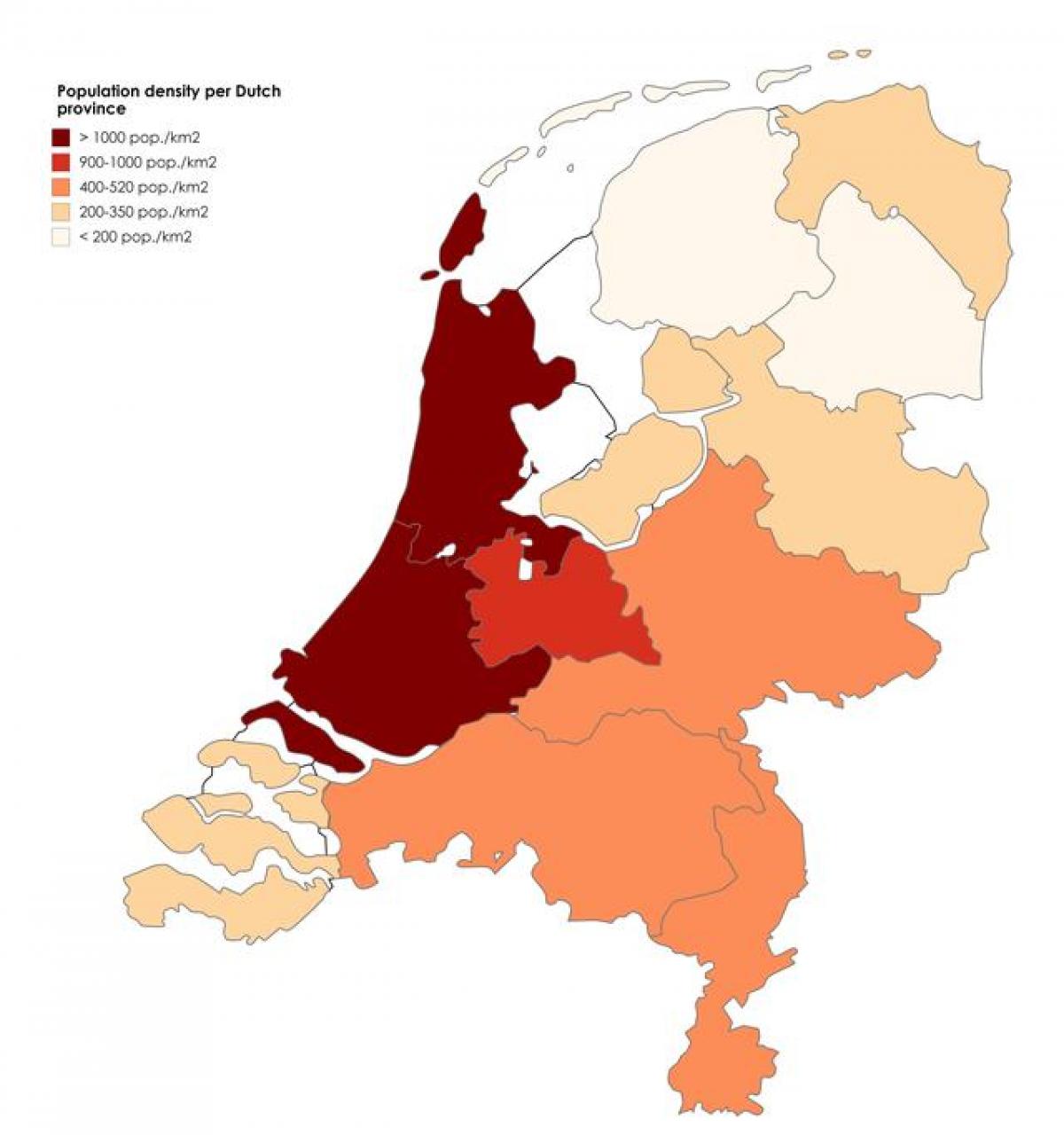 Mappa della densità dei Paesi Bassi