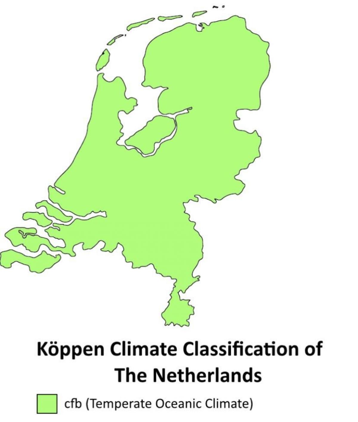 Mappa della temperatura dei Paesi Bassi