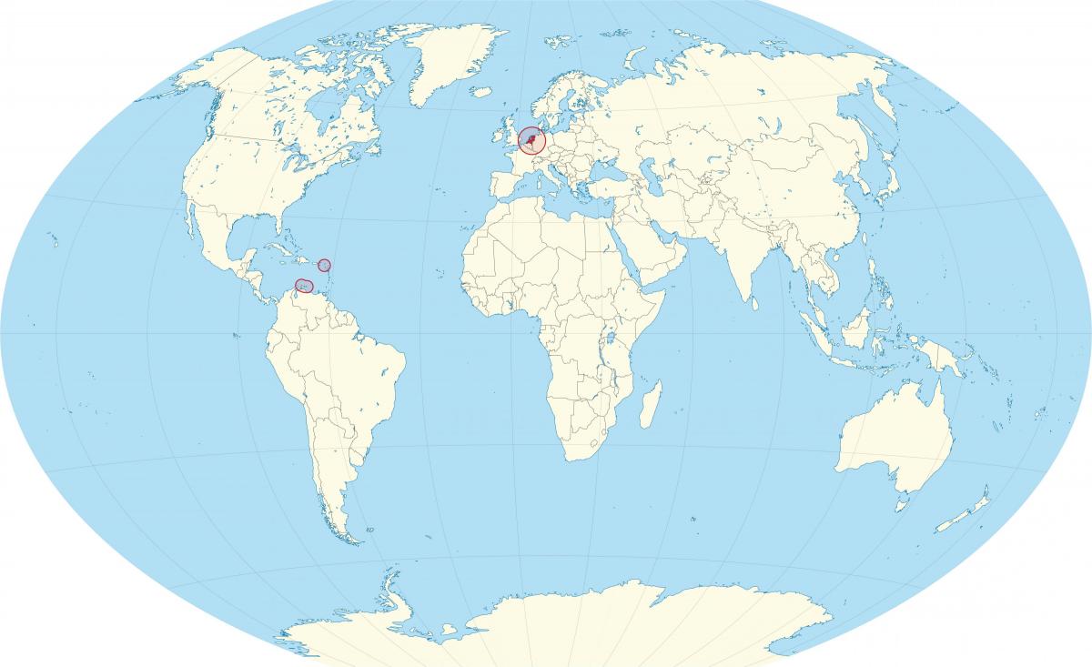 Posizione dei Paesi Bassi sulla mappa del mondo